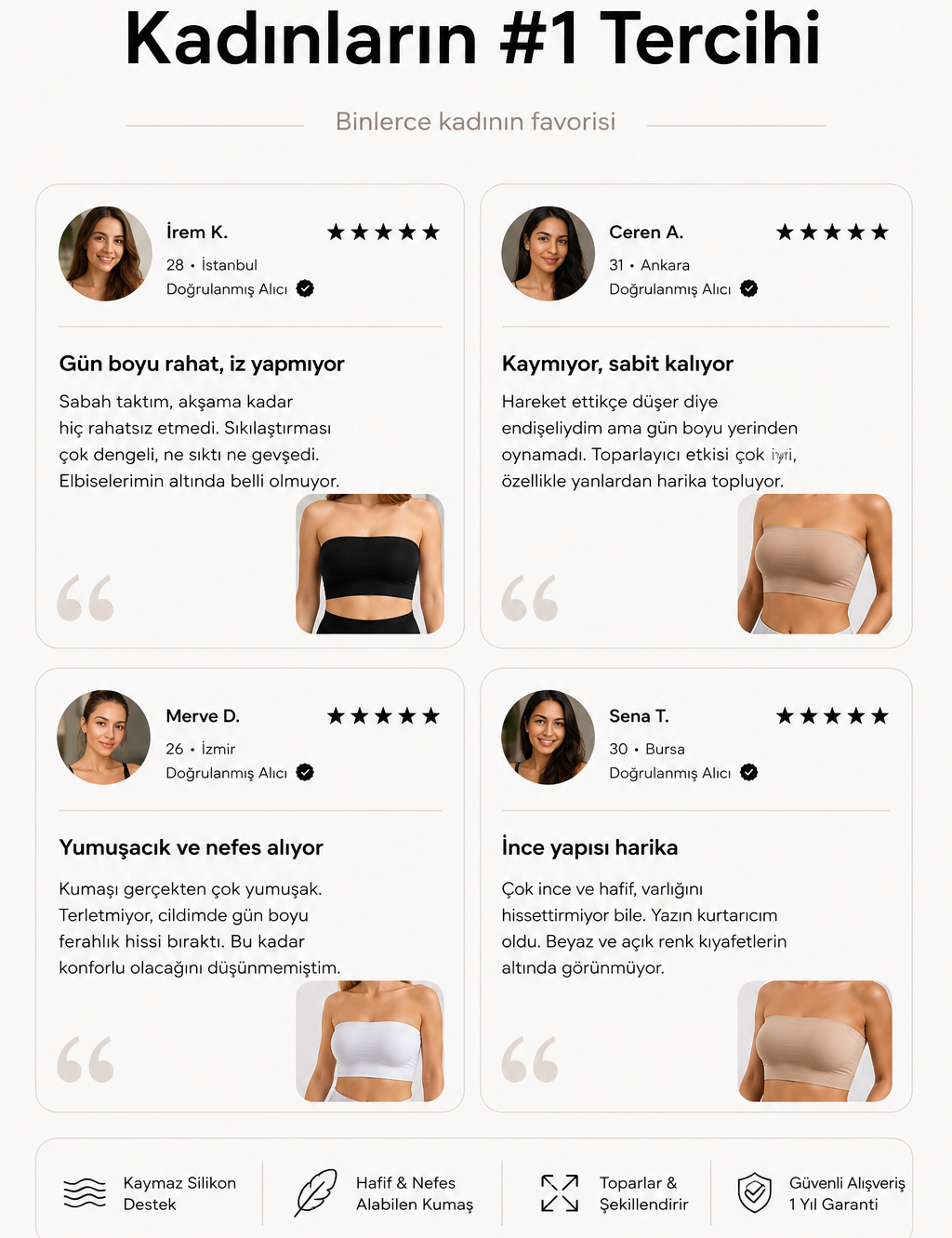 LOOK.™ Destekleyici Straplez Sütyen